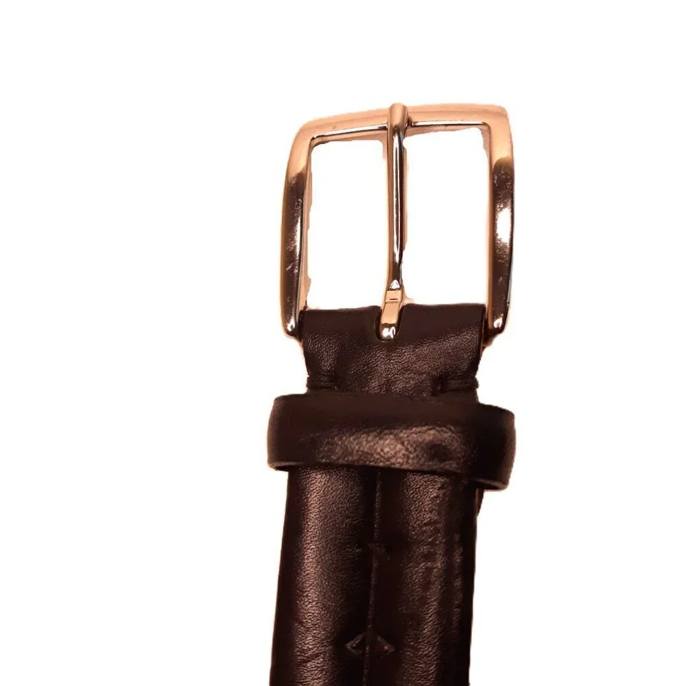 Joseph Abboud Italian Full Grain Soft Supple Leather Belt Black Sz 46